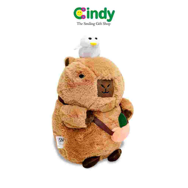 Cindy Boneka Capybara Bird Bag Lucu Lembut – Kapibara Plush Viral untuk Kado & Koleksi Ana