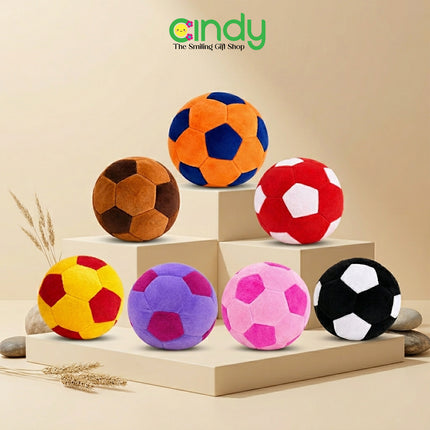 Cindy Boneka Sepak Bola Kerincing Plush Lembut  Bola Anak Empuk Boneka Bola Aman untuk Bayi & Balita