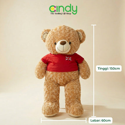 Cindy Giant Teddy Bear Tshirt Plush Toy Boneka Beruang Jumbo 1,5 Meter