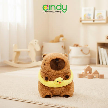 Cindy Boneka Capybara Lucu Lembut – Kapibara Plush Toy Viral dengan Pelampung untuk Kado Anak
