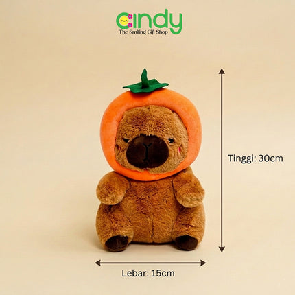 Cindy Boneka Capybara Kepala Jeruk – Kapibara Plush Toy Lucu Lembut untuk Kado Anak
