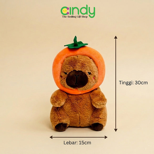 Cindy Boneka Capybara Kepala Jeruk – Kapibara Plush Toy Lucu Lembut untuk Kado Anak