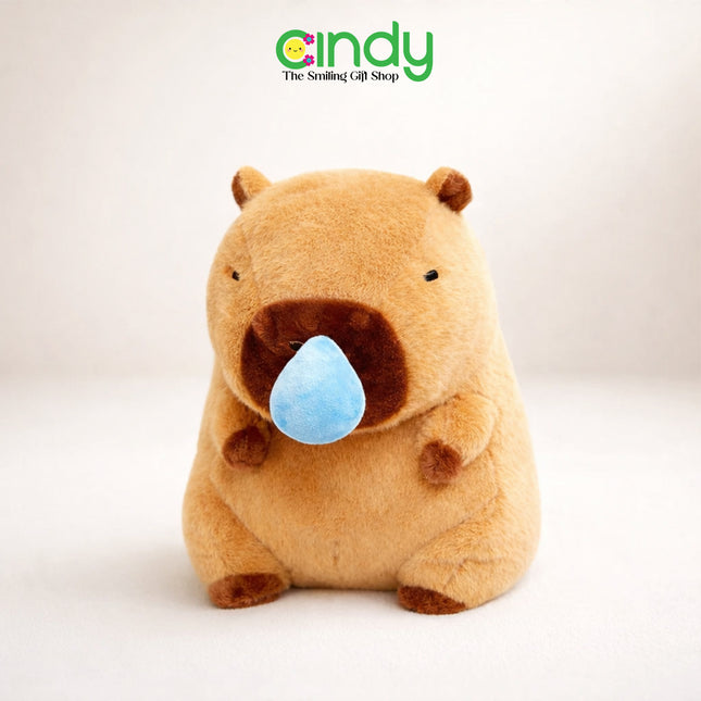 Cindy Boneka Capybara Lucu Ingus Bisa Ditarik - Kapibara Plush Toy Imut untuk Kado & Mainan Anak