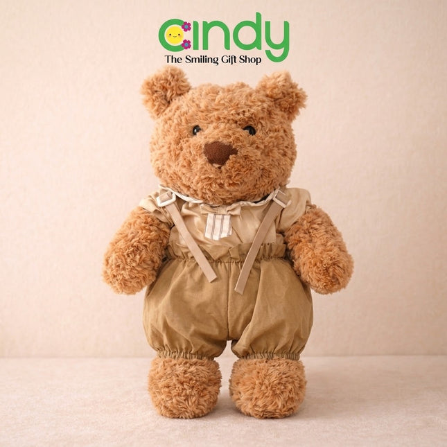 Cindy Boneka Beruang Overalls Teddy Bear Retro Style Soft Plushie Premium Halus - Hadiah Kado Unik Anak & Sahabat