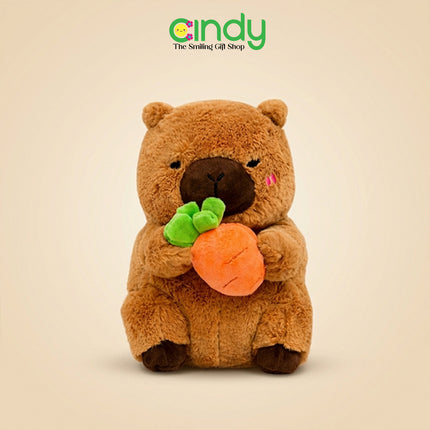 Cindy Kapibara Plush Toy Lucu – Boneka Capybara Lembut dengan Wortel untuk Hadiah Koleksi - CBK4009