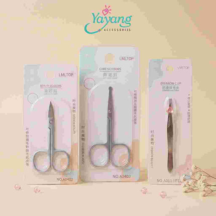 Paket Grooming 3 in 1 Gunting Alis Gunting Bulu Hidung Pinset Alis Set Beauty Tools Perawatan Wajah