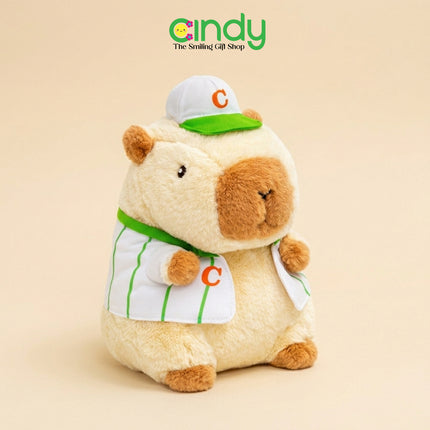 Cindy Boneka Mainan Karakter Capybara Baseball - Mainan Anak Lucu Karakter Kapibara Baseball Topi Baju