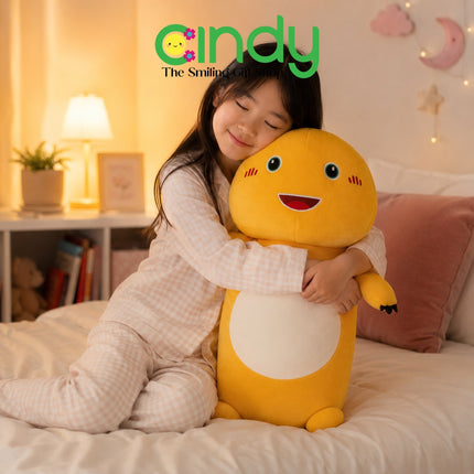 Cindy Set Boneka Kepala & Guling Karakter Dino Nailong Kuning