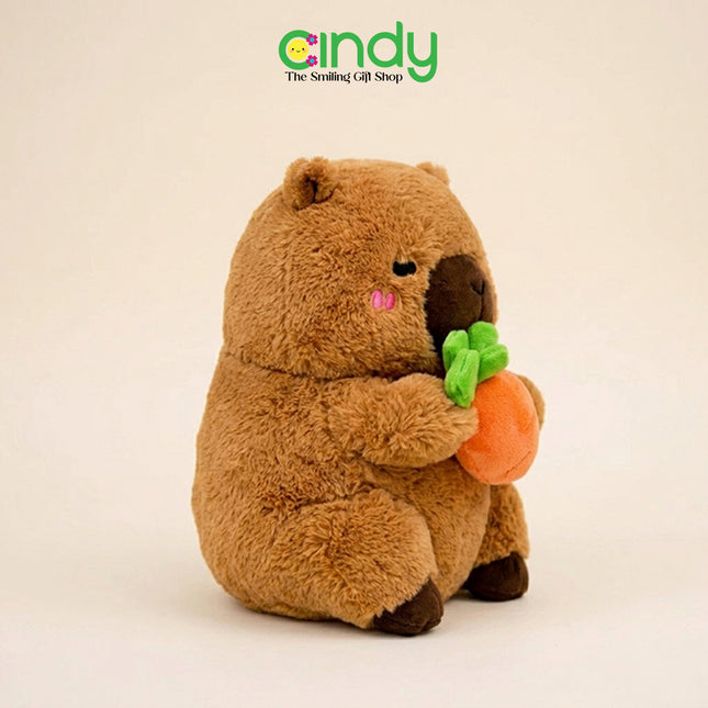 Cindy Kapibara Plush Toy Lucu – Boneka Capybara Lembut dengan Wortel untuk Hadiah Koleksi - CBK4009