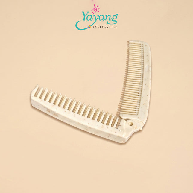 YAYANG Sisir Rambut Lipat Bahan Jerami - Alat Kecantikan Styling Rambut - Travel Hair Comb - NZS0538
