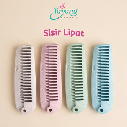 YAYANG Sisir Rambut Lipat Bahan Jerami - Alat Kecantikan Styling Rambut - Travel Hair Comb - NZS0538