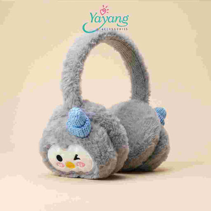 Yayang Earmuff Anak Karakter Penguin Plush Bulu Lembut Penutup Telinga Hangat Lucu Aksesoris Anak Perempuan