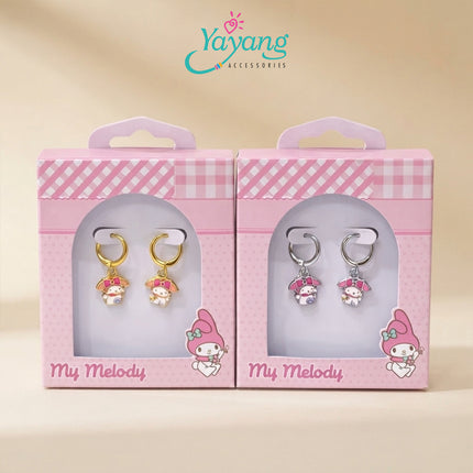 Yayang Anting Ring Anak & Remaja Charm Enamel Sanrio My Melody Cinnamoroll Huggie Earrings
