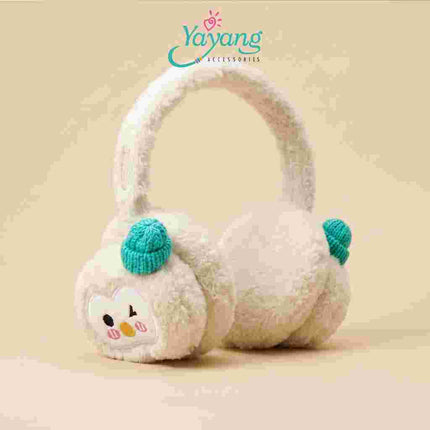 Yayang Earmuff Anak Karakter Penguin Plush Bulu Lembut Penutup Telinga Hangat Lucu Aksesoris Anak Perempuan