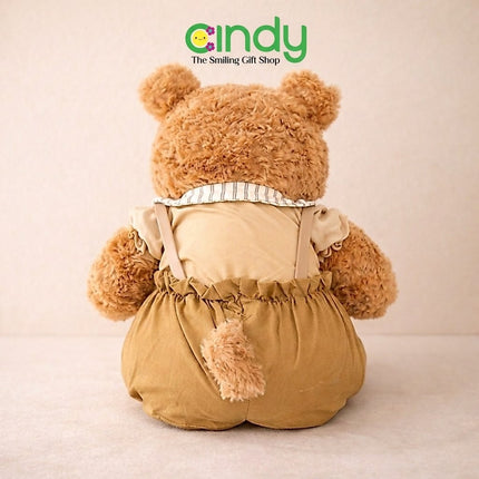 Cindy Boneka Beruang Overalls Teddy Bear Retro Style Soft Plushie Premium Halus - Hadiah Kado Unik Anak & Sahabat