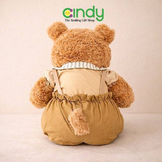Cindy Boneka Beruang Overalls Teddy Bear Retro Style Soft Plushie Premium Halus - Hadiah Kado Unik Anak & Sahabat