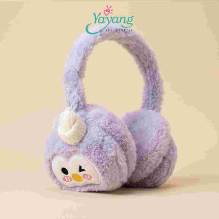 Yayang Earmuff Anak Karakter Penguin Plush Bulu Lembut Penutup Telinga Hangat Lucu Aksesoris Anak Perempuan