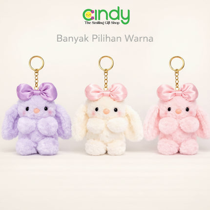 Cindy Gantungan Kunci Bunny Ribbon -  Akesoris Hiasan Tas Lucu Karakter Kelinci Rabbit Lucu CBG1358