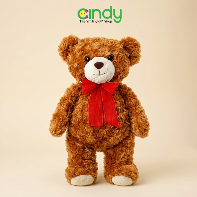 Cindy Teddy Bear Emely Plush Toy – Mainan Boneka Beruang Lembut Pita Merah untuk Hadiah Spesial