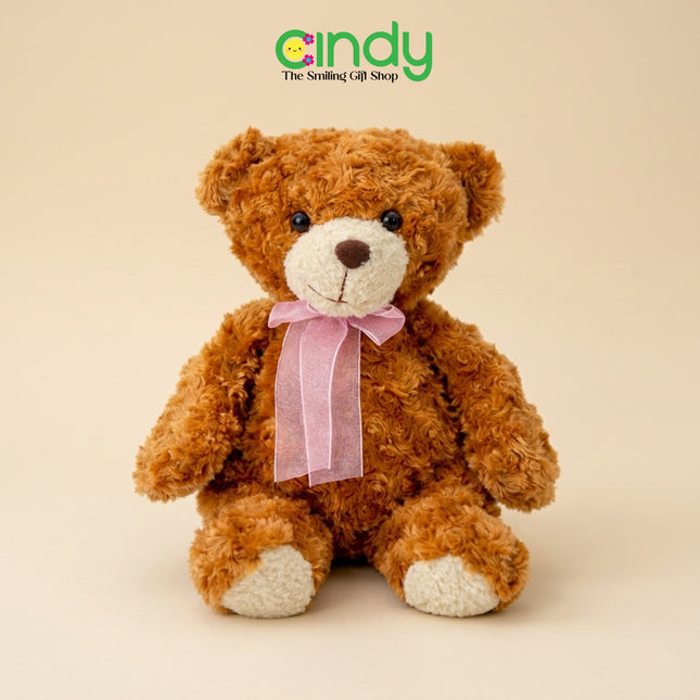 Cindy Teddy Bear Emely Plush Toy – Mainan Boneka Beruang Lembut Pita Merah untuk Hadiah Spesial