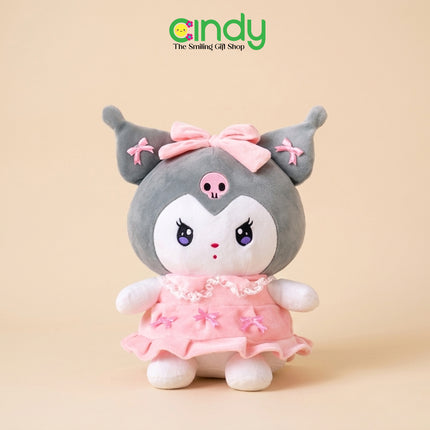 Cindy Boneka Sanrio Kuromi Dress Plush Toy - Mainan Plushie Karaker Kuromi Rok Dress Halus Lembut