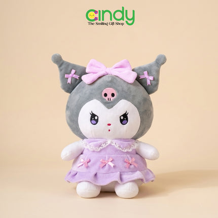 Cindy Boneka Sanrio Kuromi Dress Plush Toy - Mainan Plushie Karaker Kuromi Rok Dress Halus Lembut