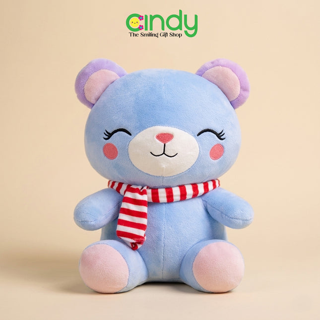 Cindy Boneka Karakter Hewan Syal Striped Scarf Smiling Eyes Soft Plushie Series
