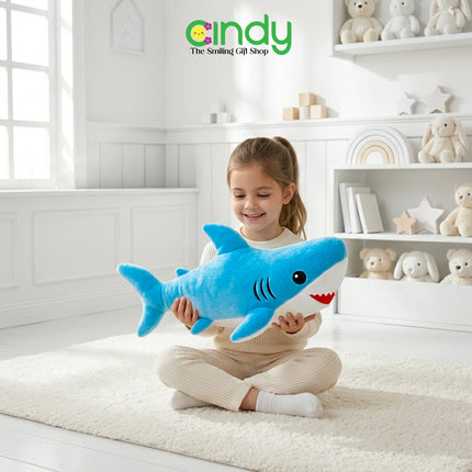 Cindy Boneka Bantal Karakter Hiu Biru Lucu Cute Blue Shark Soft Plushie