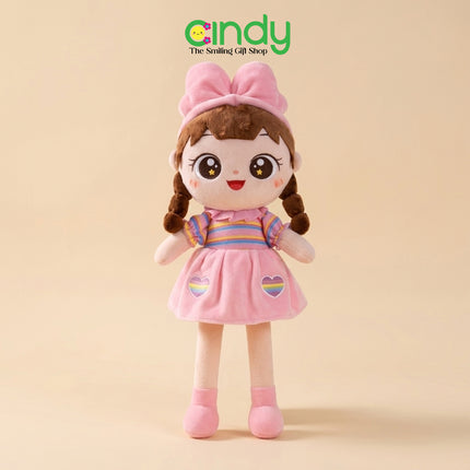Cindy Boneka Anak Perempuan Hello Metoo Bando Dress Lucu – Soft Plush Toy Lembut Kado Anak Perempuan