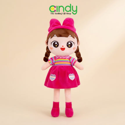 Cindy Boneka Anak Perempuan Hello Metoo Bando Dress Lucu – Soft Plush Toy Lembut Kado Anak Perempuan