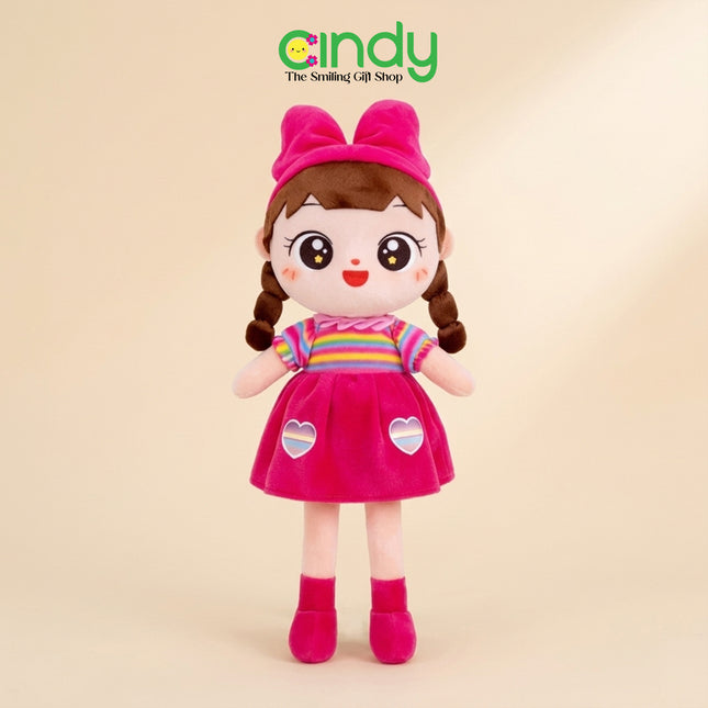 Cindy Boneka Anak Perempuan Hello Metoo Bando Dress Lucu – Soft Plush Toy Lembut Kado Anak Perempuan