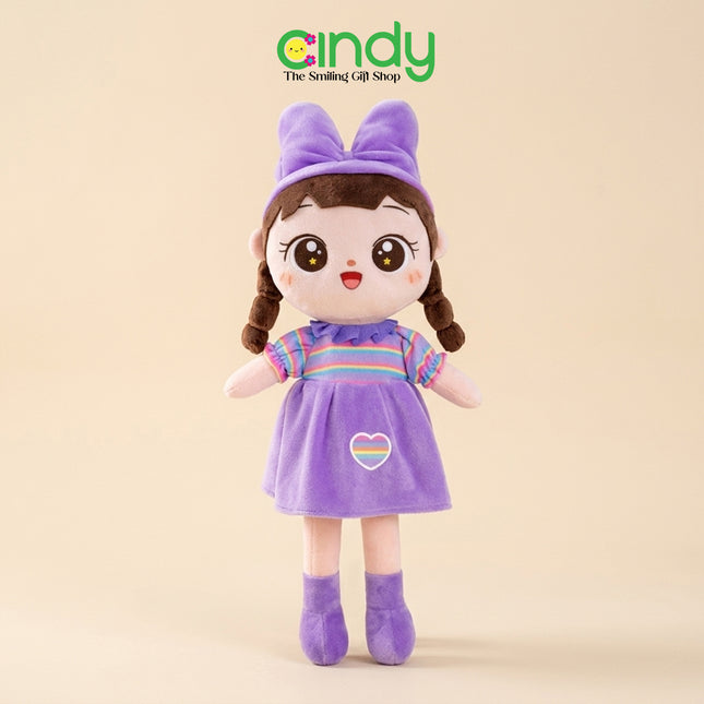 Cindy Boneka Anak Perempuan Hello Metoo Bando Dress Lucu – Soft Plush Toy Lembut Kado Anak Perempuan