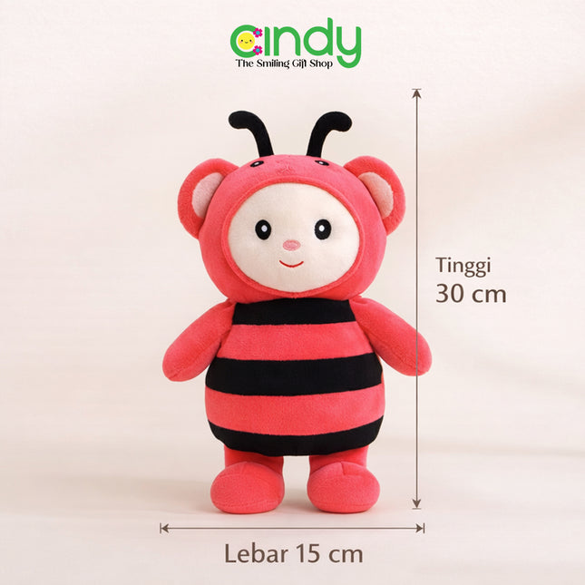 Cindy Boneka Hewan Lebah & Kumbang Lucu – Animal Bee Ladybug Plush Toy Lembut untuk Kado Anak