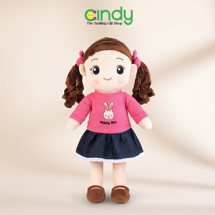 Boneka Anak Perempuan Happy Girl Plush Toy – Boneka Girl Soft Plush Lembut & Empuk Kado Ulang Tahun