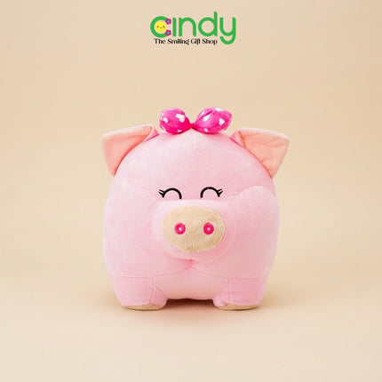 Cindy Pig Plush Toy Pink Lucu Lembut – Boneka Babi Pita Imut untuk Kado & Mainan Anak