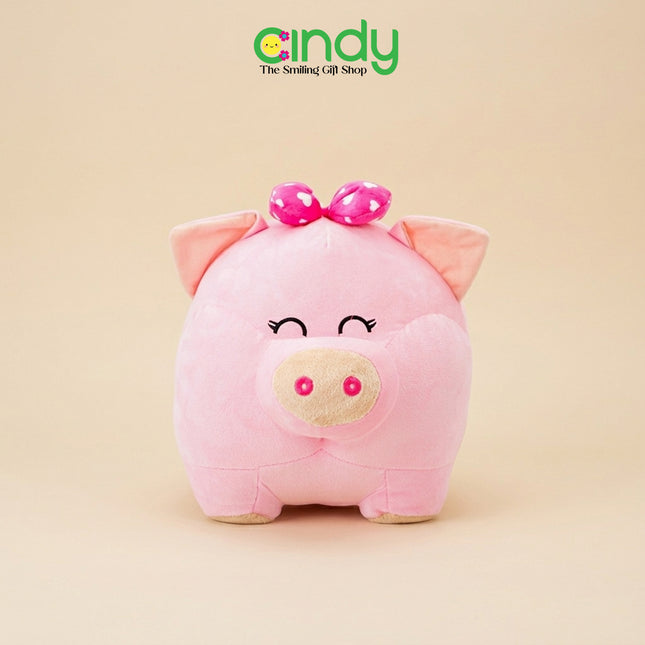 Cindy Pig Plush Toy Pink Lucu Lembut – Boneka Babi Pita Imut untuk Kado & Mainan Anak