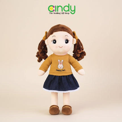 Boneka Anak Perempuan Happy Girl Plush Toy – Boneka Girl Soft Plush Lembut & Empuk Kado Ulang Tahun