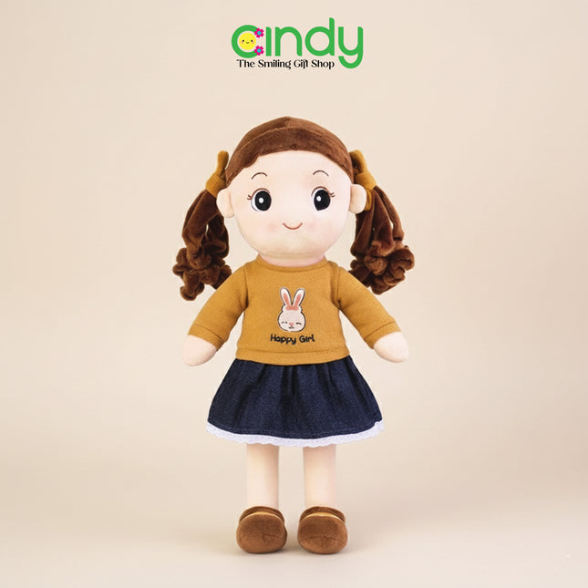 Boneka Anak Perempuan Happy Girl Plush Toy – Boneka Girl Soft Plush Lembut & Empuk Kado Ulang Tahun