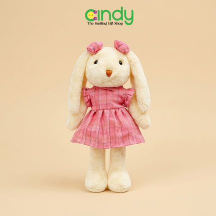 Cindy Boneka Kelinci Gaun Merah Cantik – Bunny Plush Toy Lembut Hadiah Anak & Kado Lucu