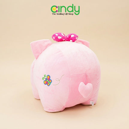 Cindy Pig Plush Toy Pink Lucu Lembut – Boneka Babi Pita Imut untuk Kado & Mainan Anak