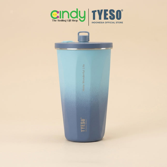 Tyeso Tumbler Gelas Kopi Gradasi Portable 600ml Stainless Steel Sedotan TS-8848 Original
