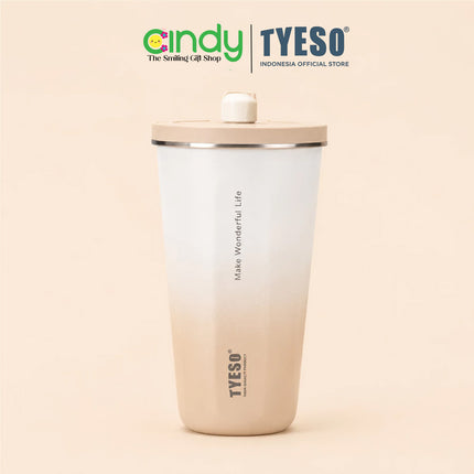 Tyeso Tumbler Gelas Kopi Gradasi Portable 600ml Stainless Steel Sedotan TS-8848 Original
