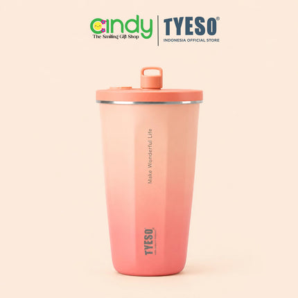 Tyeso Tumbler Gelas Kopi Gradasi Portable 600ml Stainless Steel Sedotan TS-8848 Original