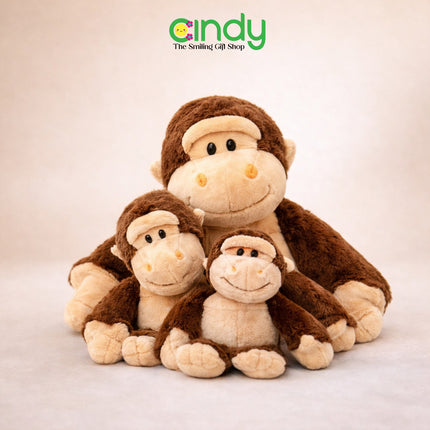Cindy Boneka Hewan Karakter Monyet Rico Lucu Lembut – Monkey Plush Besar untuk Kado & Mainan Anak