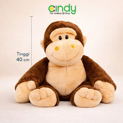 Cindy Boneka Hewan Karakter Monyet Rico Lucu Lembut – Monkey Plush Besar untuk Kado & Mainan Anak