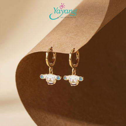 Yayang Anting Ring Anak & Remaja Charm Enamel Sanrio My Melody Cinnamoroll Huggie Earrings
