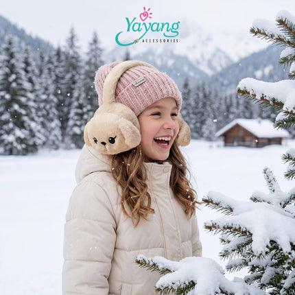 Yayang Earmuff Bulu Anak & Remaja Penutup Telinga Karakter Puppy Dog Fluffy Warm
