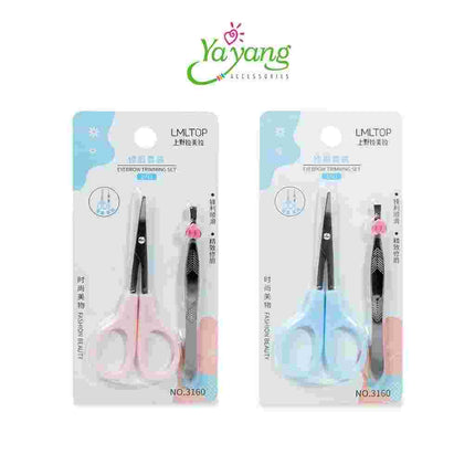YAYANG Gunting + Pinset Alis Stainless - Alat Kecantikan Penghilang Bulu Rambut Wanita - NKC0518