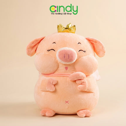 Cindy Boneka Babi Crown Premium 40cm Pig Plush Lucu Lembut Empuk Boneka Anak Kado Ulang Tahun
