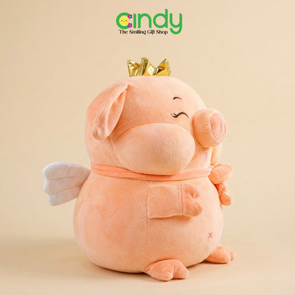 Cindy Boneka Babi Crown Premium 40cm Pig Plush Lucu Lembut Empuk Boneka Anak Kado Ulang Tahun